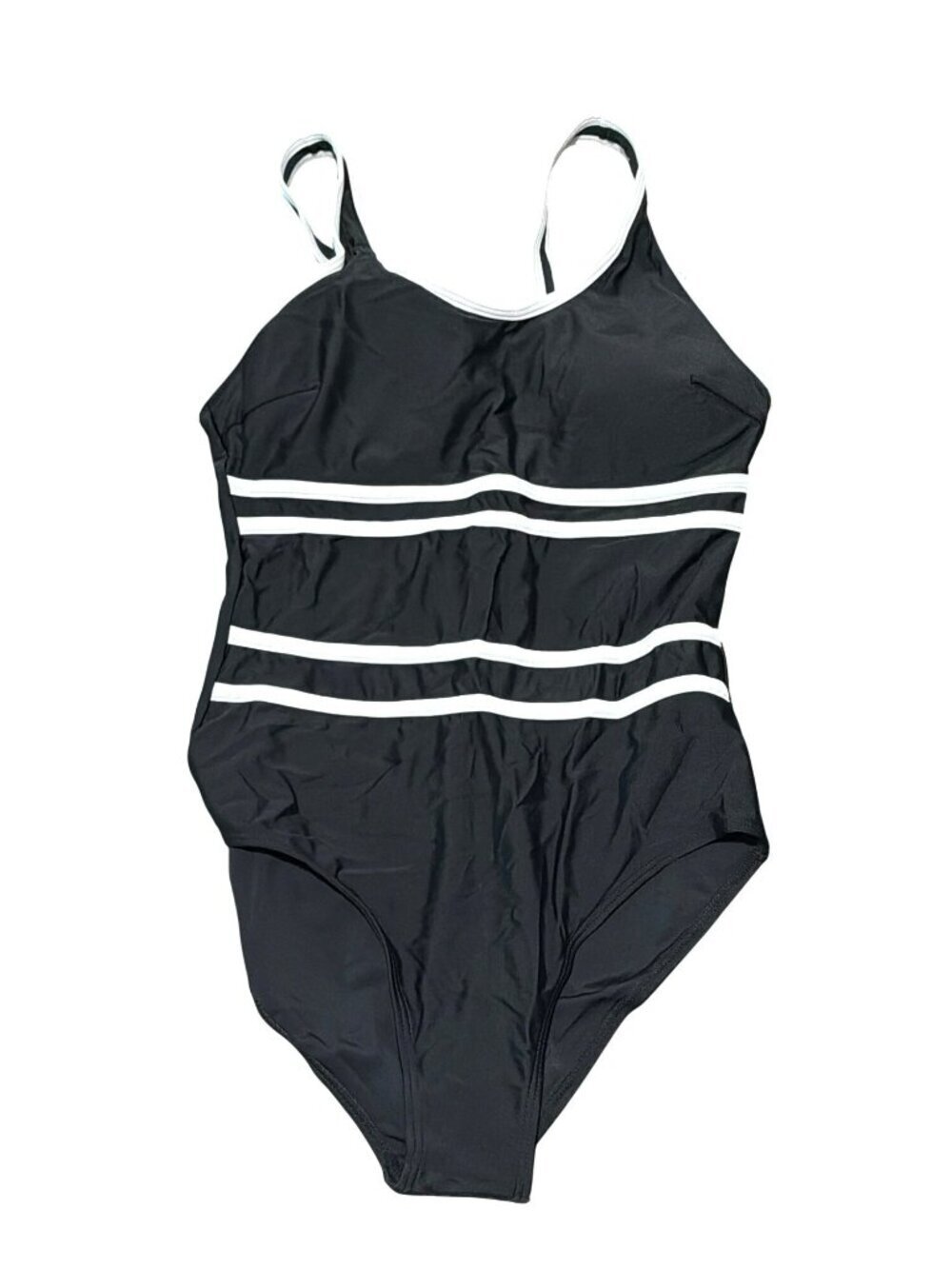Black and White One Piece Medium Bathing Suit